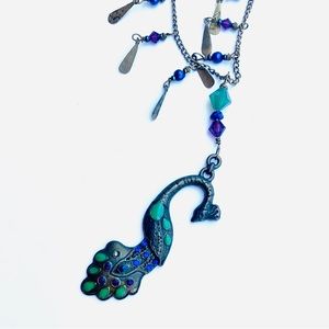 Handmade Peacock Victorian Necklace